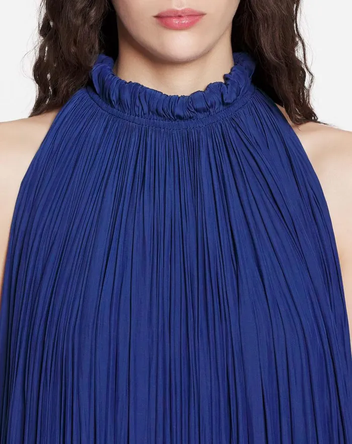 Women Lanvin Dresses Long Charmeuse Tribute Dress Indigo