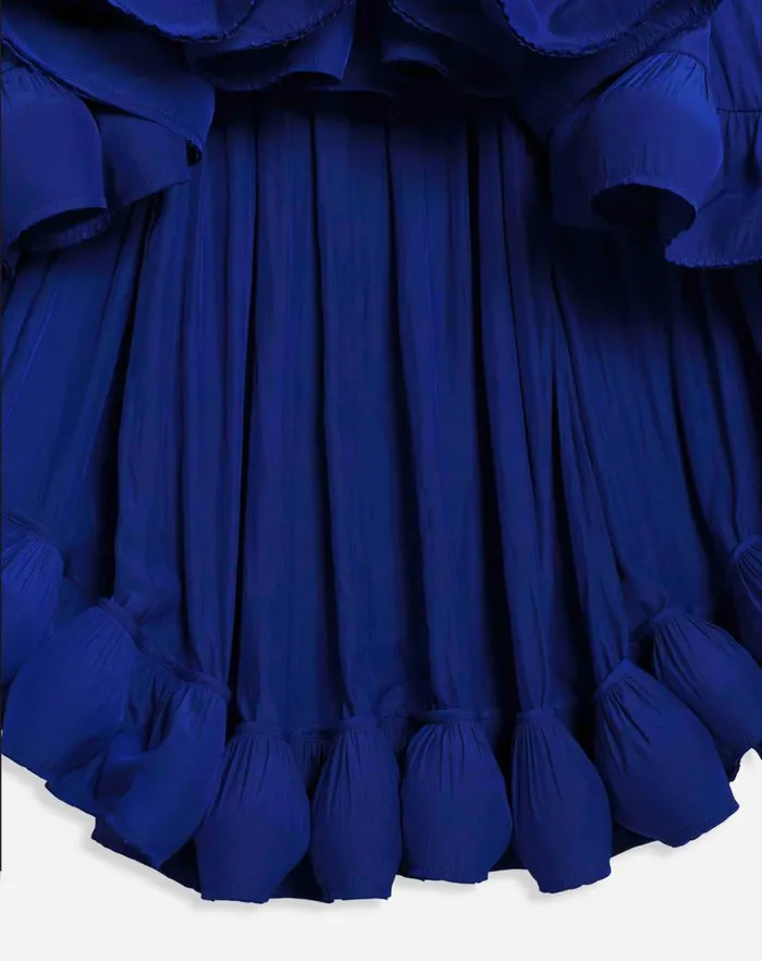 Women Lanvin Dresses Long Charmeuse Tribute Dress Indigo