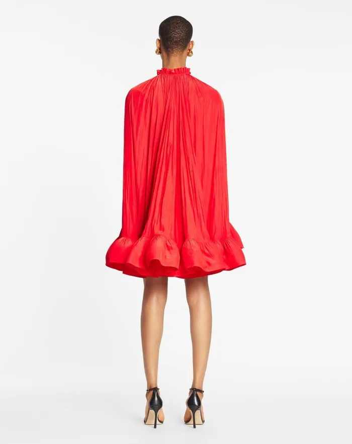 Women Lanvin Dresses Short Charmeuse Dress Poppy Red