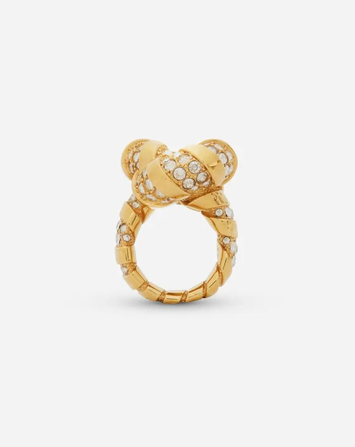 Women Lanvin Jewelry Rhinestone Melodie Ring Goldcrystal