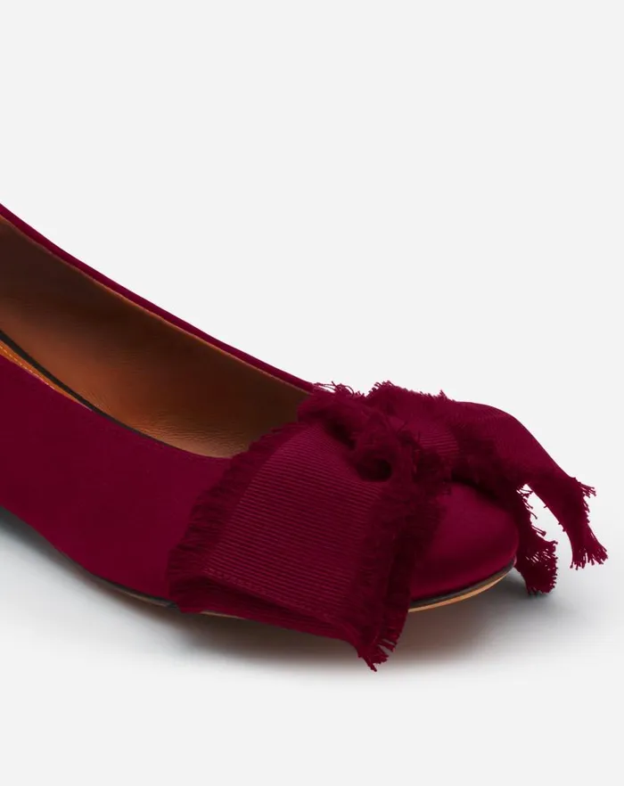 Women Lanvin Loafers Ballerina Flat With A Satin Bow Redwood Women Lanvin Loafers Ballerina Flat With A Satin Bow Redwood