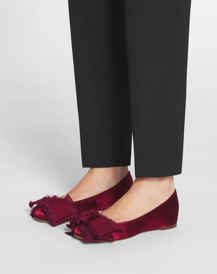 Women Lanvin Loafers Ballerina Flat With A Satin Bow Redwood Women Lanvin Loafers Ballerina Flat With A Satin Bow Redwood