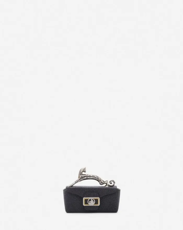 Women Lanvin Mini Bags and Clutches Micro Pencil Cat Bag In Suede Black