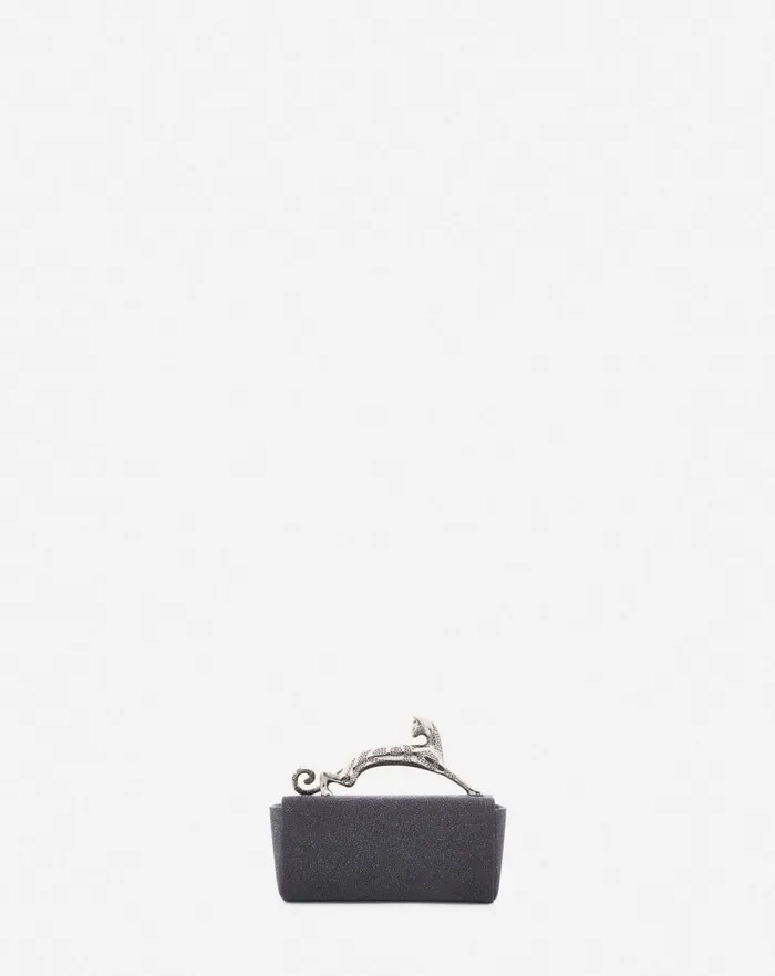 Women Lanvin Mini Bags and Clutches Micro Pencil Cat Bag In Suede Black