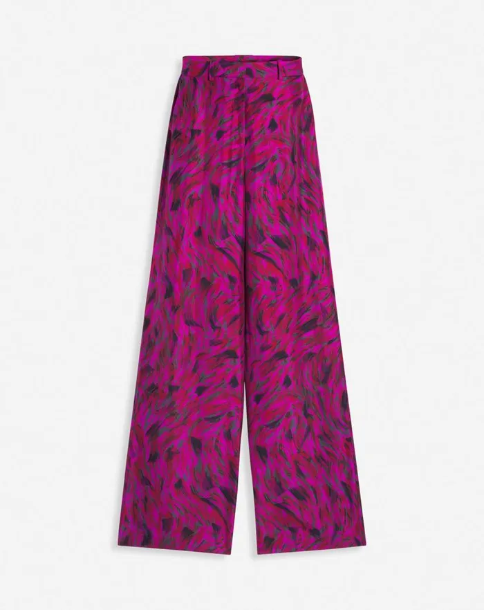 Women Lanvin Pants Printed Wide Leg Pants Fuchsia