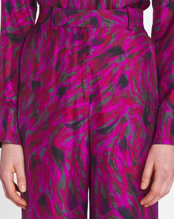 Women Lanvin Pants Printed Wide Leg Pants Fuchsia