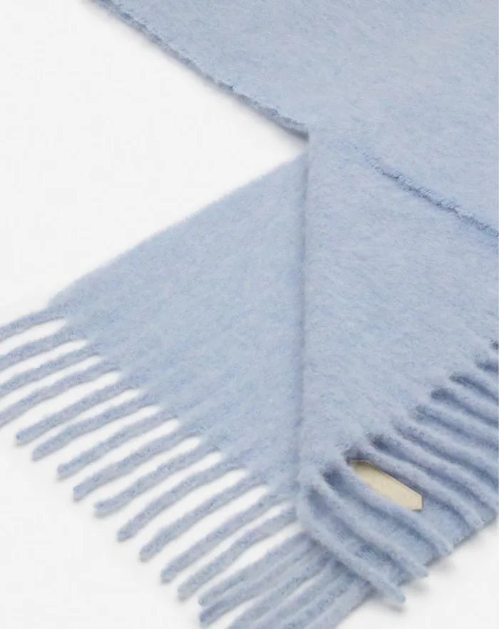 Women Lanvin Silks and Scarves Lanvin Fringed Scarf In Wool Newlanvin Blue Women Lanvin Silks and Scarves Lanvin Fringed Scarf In Wool Newlanvin Blue