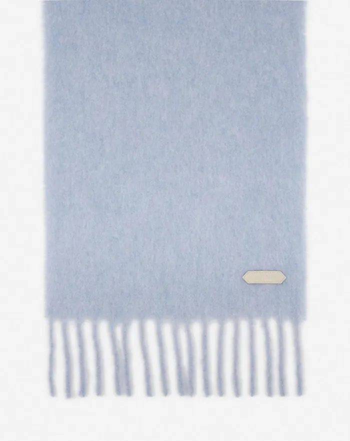 Women Lanvin Silks and Scarves Lanvin Fringed Scarf In Wool Newlanvin Blue Women Lanvin Silks and Scarves Lanvin Fringed Scarf In Wool Newlanvin Blue