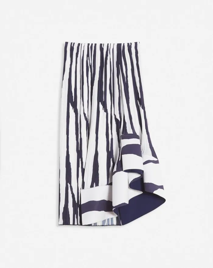Women Lanvin Skirts and Shorts Printed Pleated Midi Skirt Whitejapanese Ink