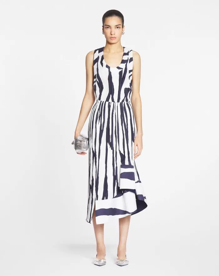Women Lanvin Skirts and Shorts Printed Pleated Midi Skirt Whitejapanese Ink Women Lanvin Skirts and Shorts Printed Pleated Midi Skirt Whitejapanese Ink
