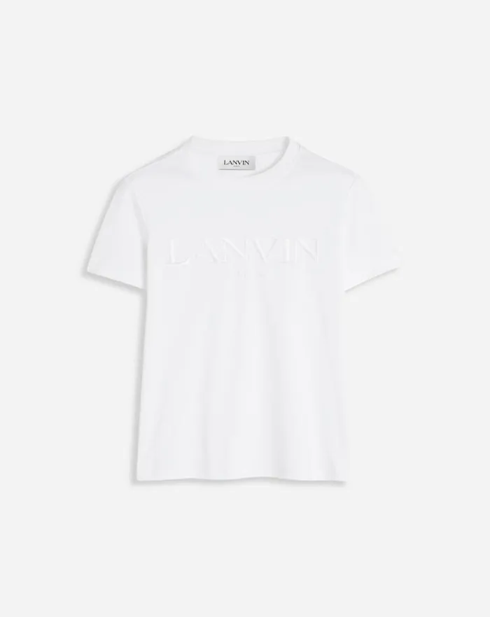 Women Lanvin TShirts and Sweatshirts Classic Fit Lanvin Embroidered Tshirt Optical White