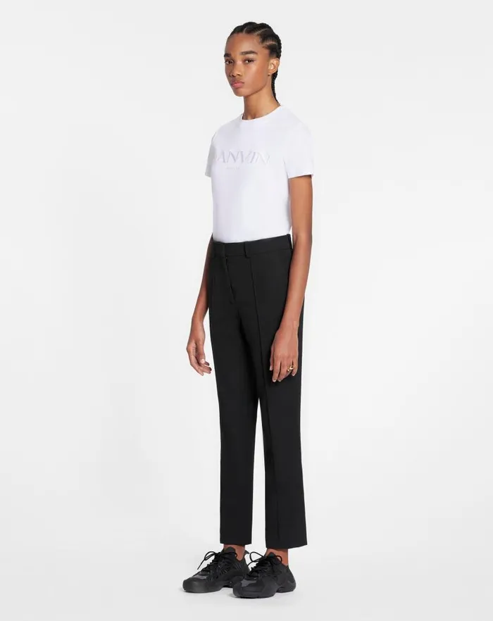 Women Lanvin TShirts and Sweatshirts Classic Fit Lanvin Embroidered Tshirt Optical White