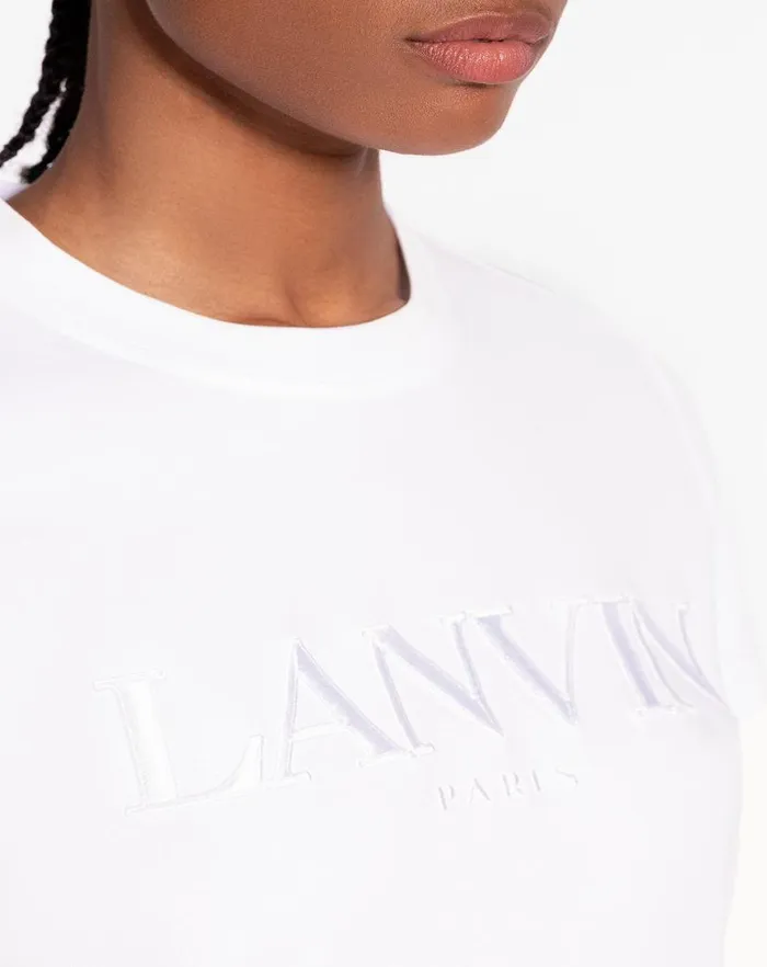 Women Lanvin TShirts and Sweatshirts Classic Fit Lanvin Embroidered Tshirt Optical White