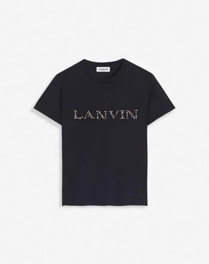Women Lanvin TShirts and Sweatshirts Lanvin Embroidered Tshirt Black