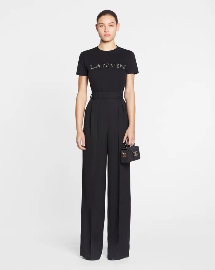 Women Lanvin TShirts and Sweatshirts Lanvin Embroidered Tshirt Black
