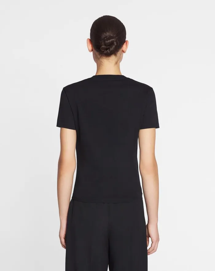 Women Lanvin TShirts and Sweatshirts Lanvin Embroidered Tshirt Black