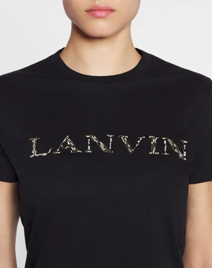 Women Lanvin TShirts and Sweatshirts Lanvin Embroidered Tshirt Black