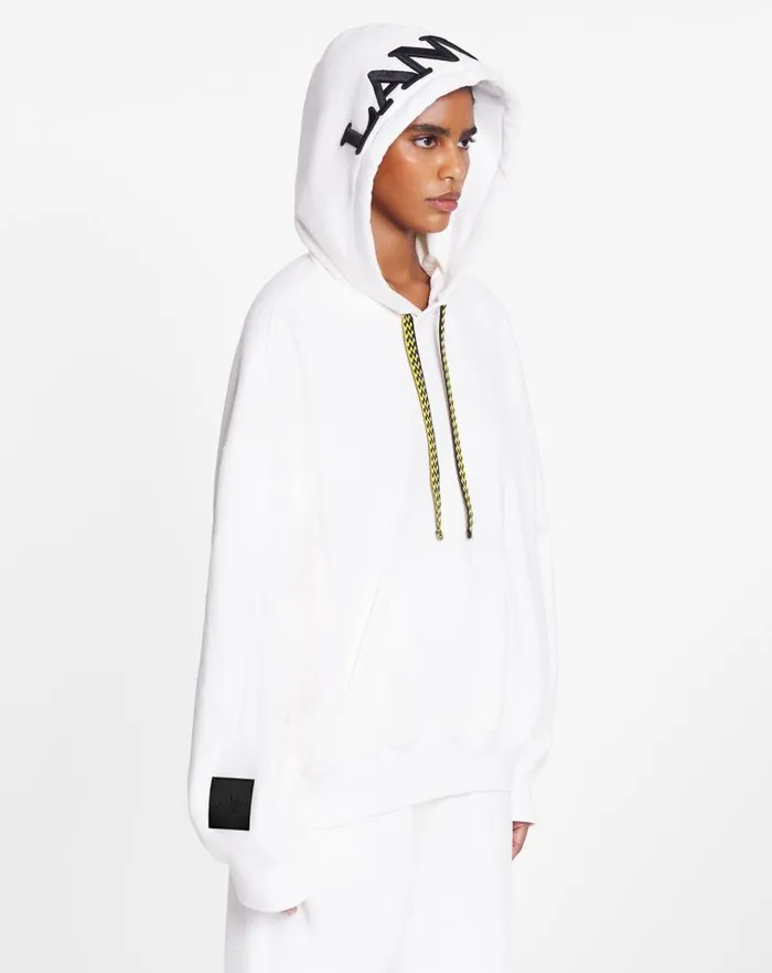 Women Lanvin TShirts and Sweatshirts Lanvin X Future Unisex Oversized Curb Laces White Mustang