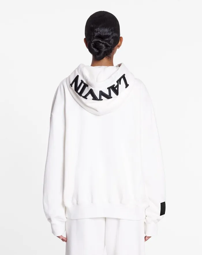 Women Lanvin TShirts and Sweatshirts Lanvin X Future Unisex Oversized Curb Laces White Mustang