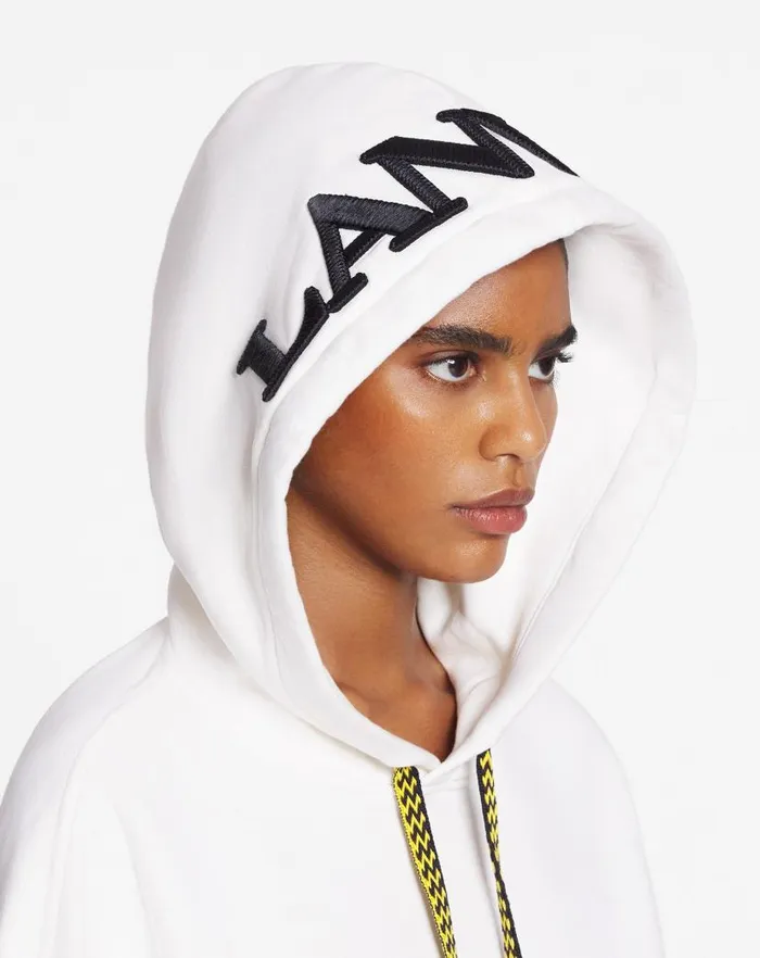 Women Lanvin TShirts and Sweatshirts Lanvin X Future Unisex Oversized Curb Laces White Mustang