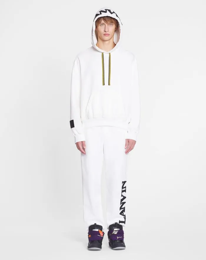 Women Lanvin TShirts and Sweatshirts Lanvin X Future Unisex Oversized Curb Laces White Mustang