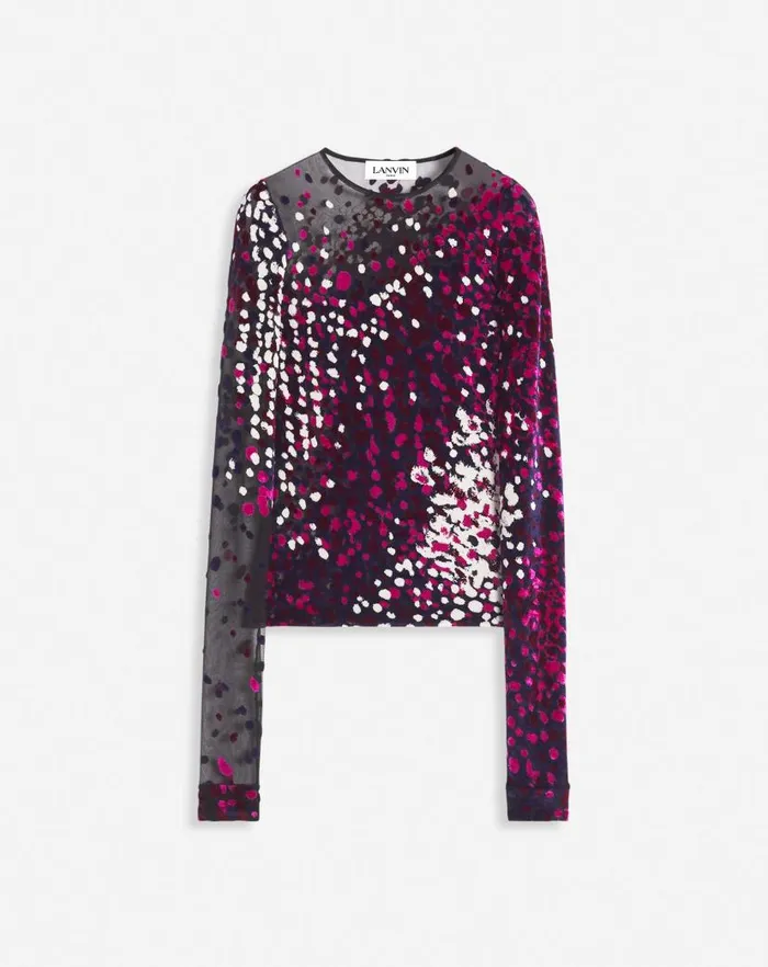 Women Lanvin Tops Devoured Jersey Top Fuchsiajapanese Ink