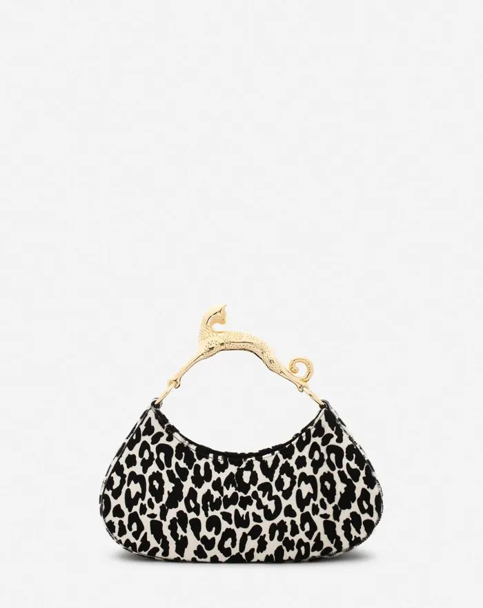 Women Lanvin Tote Bags and Top Handle Bags Hobo Cat Bolide Bag In Ponyeffect Leather Blackwhite