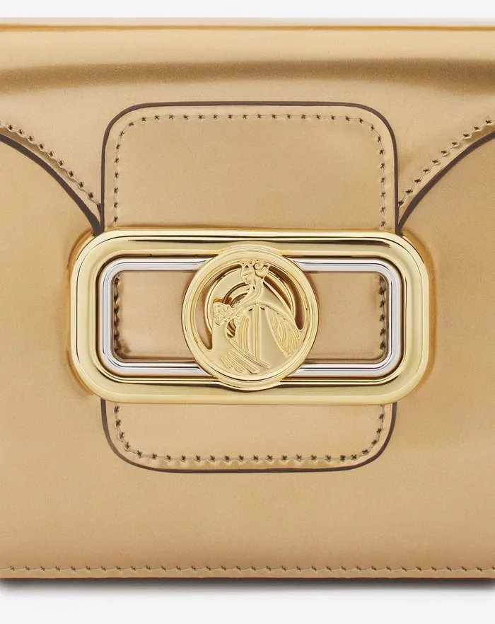 Women Lanvin Tote Bags and Top Handle Bags Medium Pencil Cat Bag In Metallic Leather Gold