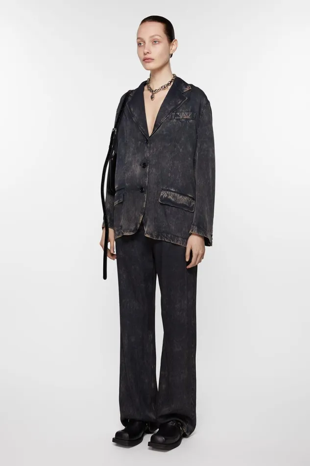 Women Leather Buckle Mule Black Acne Studios Shoes