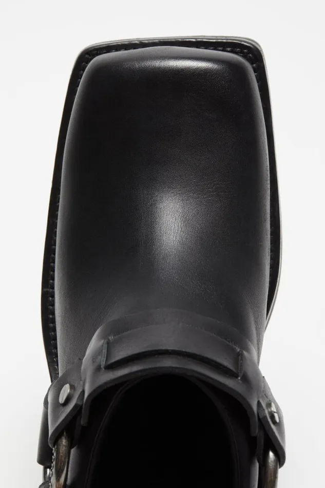 Women Leather Buckle Mule Black Acne Studios Shoes