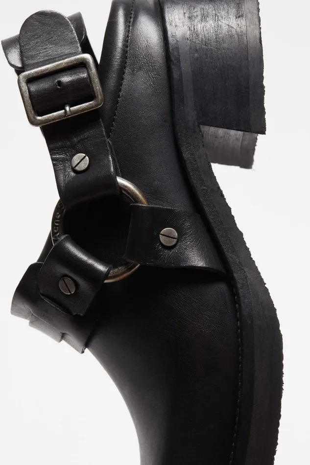 Women Leather Buckle Mule Black Acne Studios Shoes