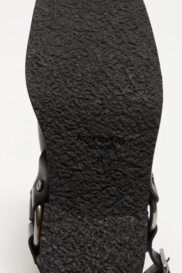 Women Leather Buckle Mule Black Acne Studios Shoes