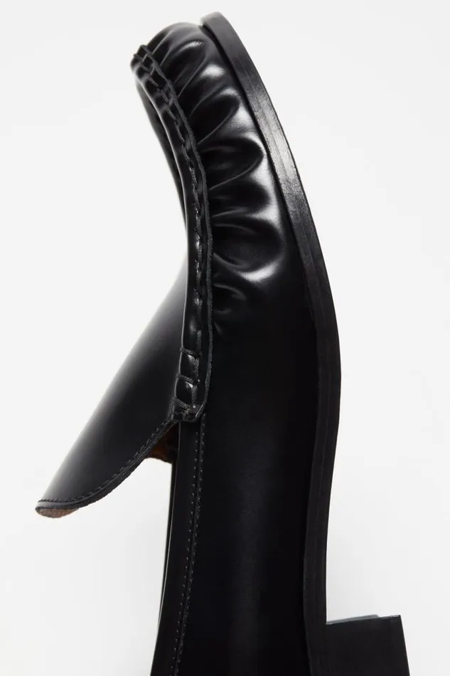 Women Leather Loafers Black Acne Studios Shoes