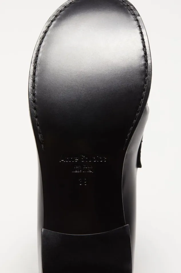 Women Leather Loafers Black Acne Studios Shoes