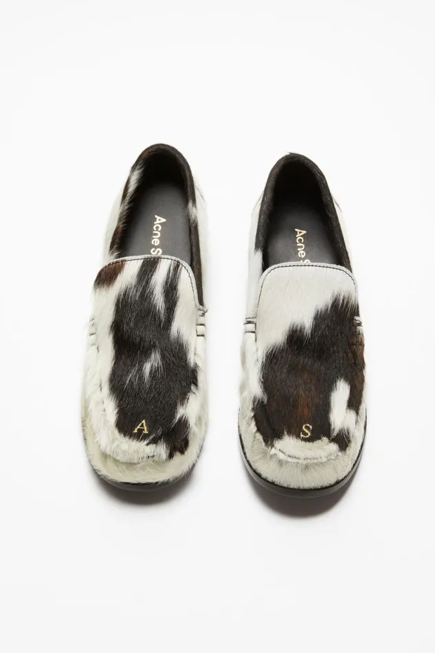 Women Leather Loafers Multi Brown Acne Studios Shoes