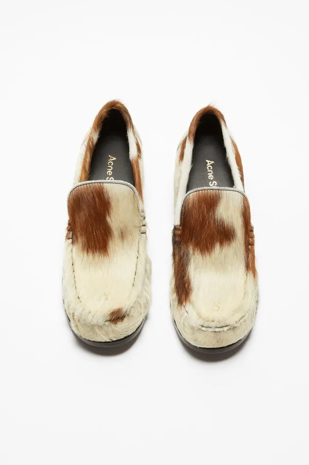 Women Leather Loafers Multi Brown Acne Studios Shoes