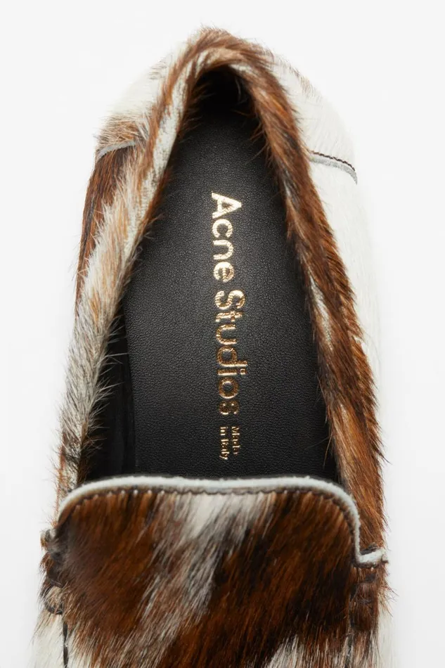 Women Leather Loafers Multi Brown Acne Studios Shoes