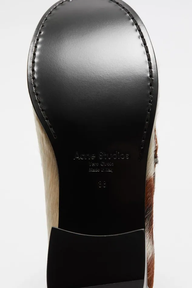 Women Leather Loafers Multi Brown Acne Studios Shoes
