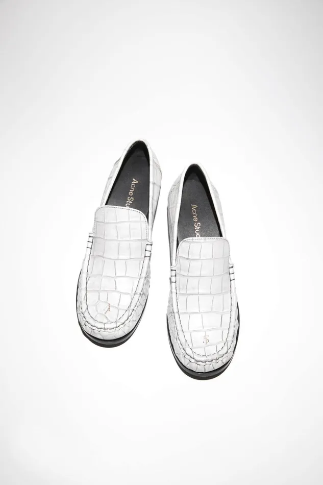 Women Leather Loafers Off White Acne Studios Shoes