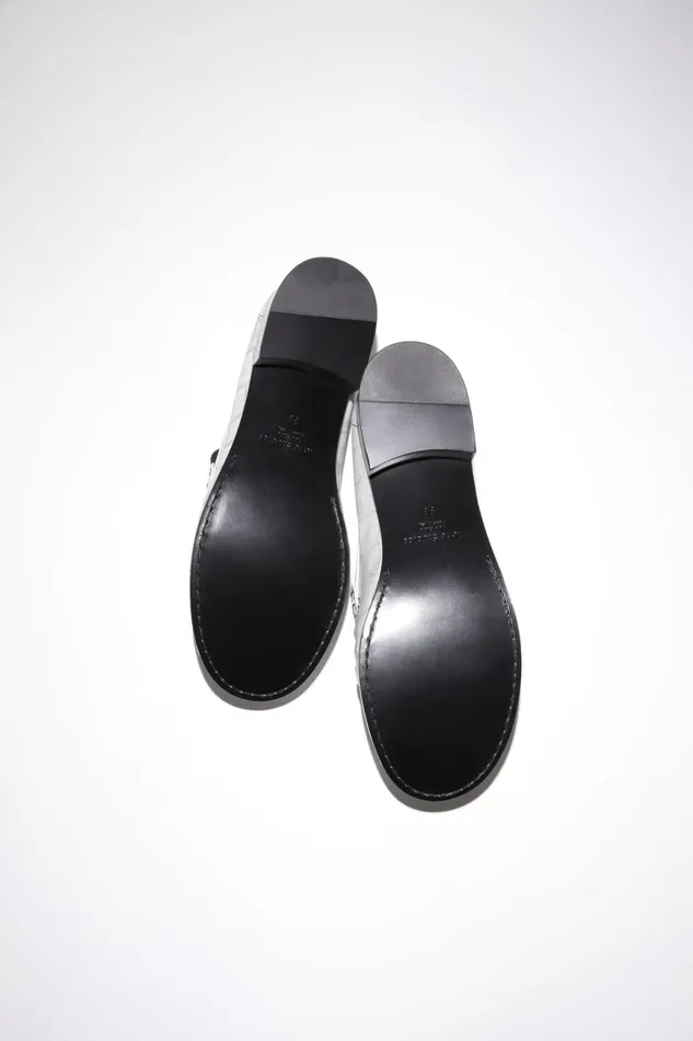 Women Leather Loafers Off White Acne Studios Shoes