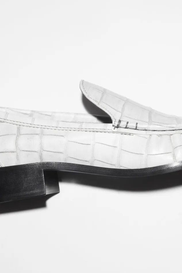 Women Leather Loafers Off White Acne Studios Shoes