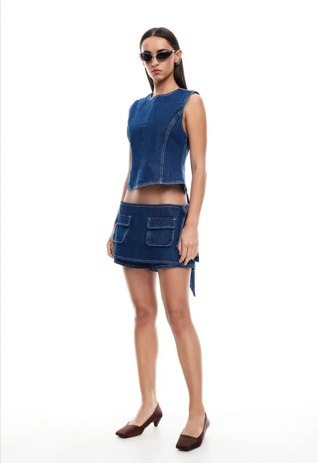 Women Lioness Fashion Denim COUNTRYSIDE SKORT Blue Denim
