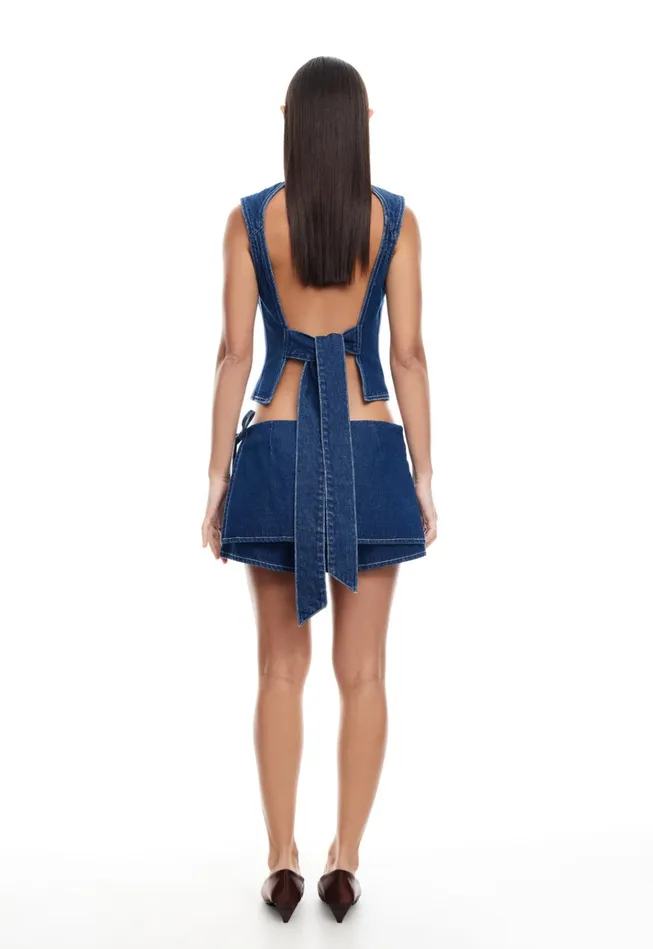 Women Lioness Fashion Denim COUNTRYSIDE SKORT Blue Denim