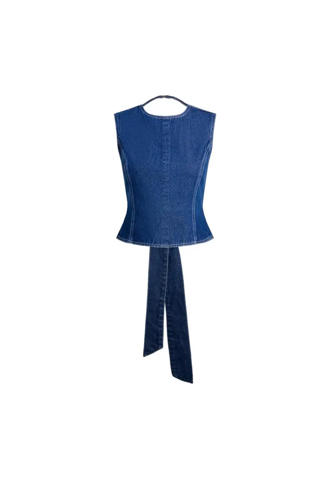 Women Lioness Fashion Denim COUNTRYSIDE TOP Blue Denim
