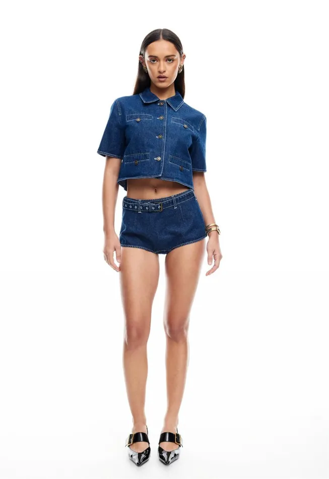 Women Lioness Fashion Denim HALSTON BRIEFS Blue Denim Women Lioness Fashion Denim HALSTON BRIEFS Blue Denim