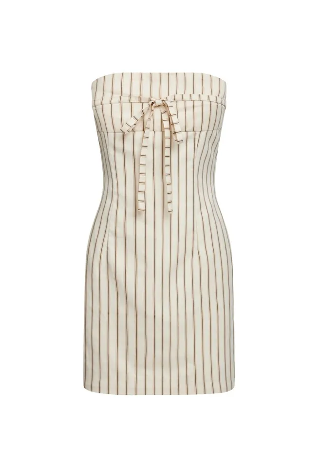 Women Lioness Fashion Dresses CLUB LIONESS MINI DRESS Cream Stripe