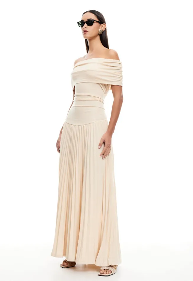 Women Lioness Fashion Dresses FIELD OF DREAMS MAXI Oatmeal