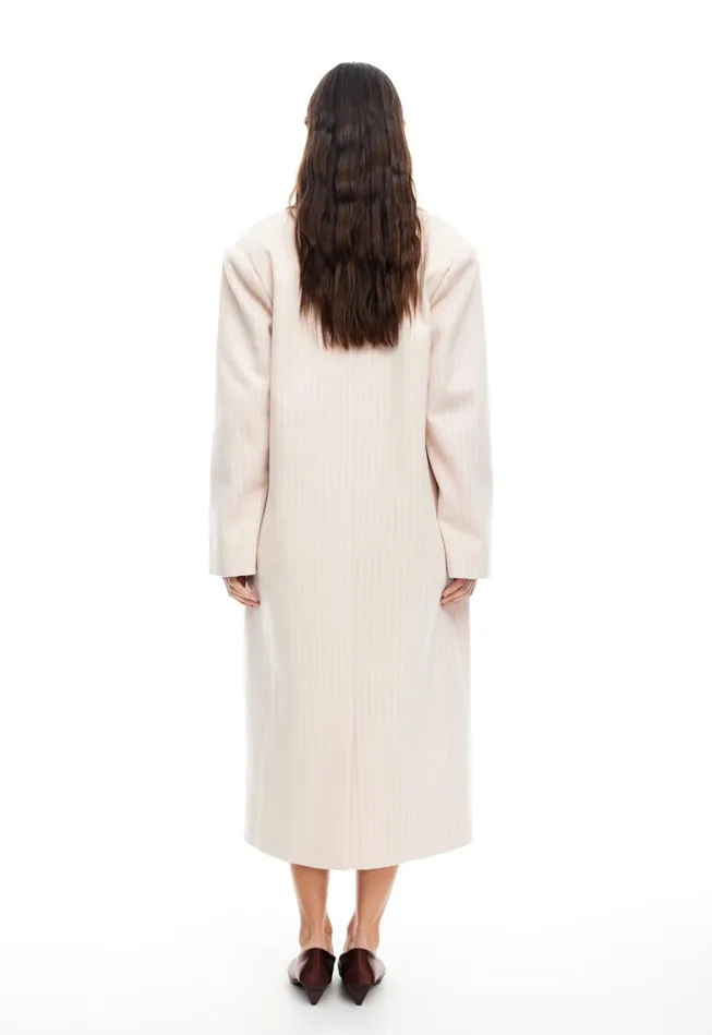 Women Lioness Fashion Outerwear OLSEN COAT Beige Pinstripe Women Lioness Fashion Outerwear OLSEN COAT Beige Pinstripe