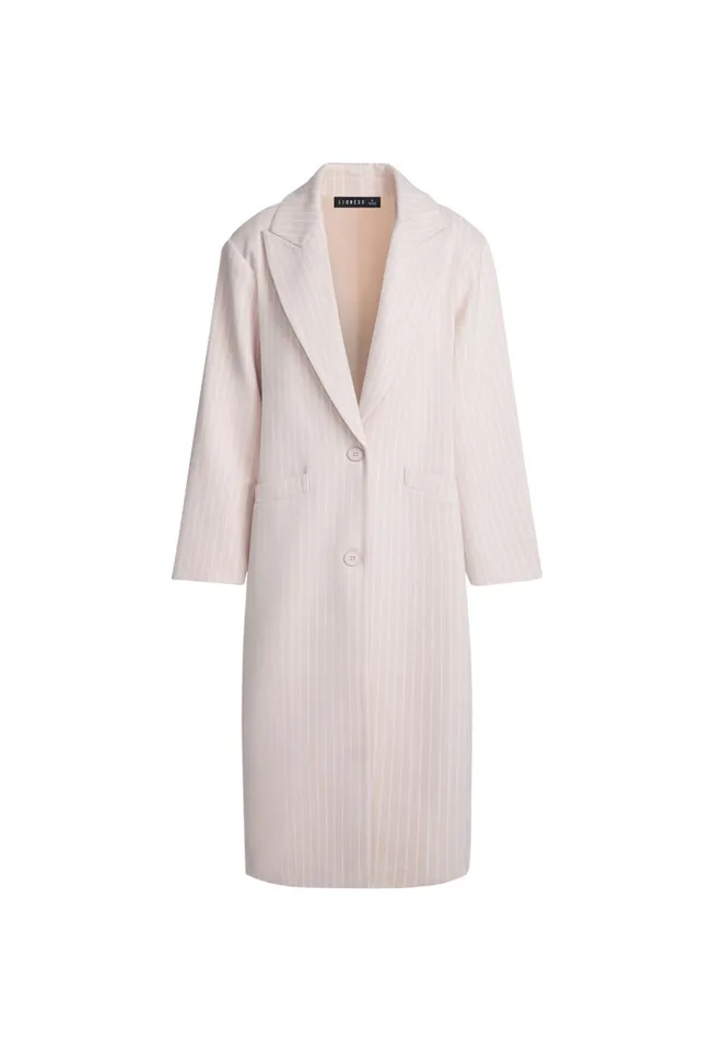 Women Lioness Fashion Outerwear OLSEN COAT Beige Pinstripe Women Lioness Fashion Outerwear OLSEN COAT Beige Pinstripe