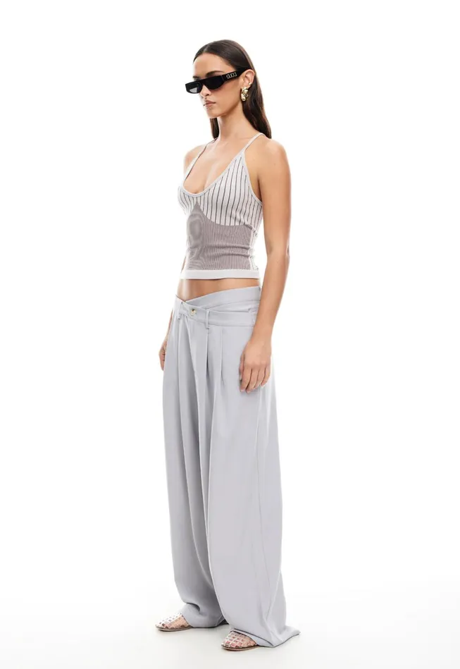 Women Lioness Fashion Pants LA MESA PANT Light Grey Pinstripe Women Lioness Fashion Pants LA MESA PANT Light Grey Pinstripe